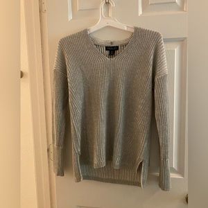 Gray V-Neck Sweater - Size Small